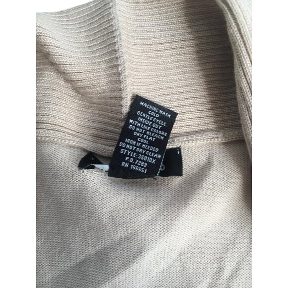 Select + Trend Sweater Womens 1X Light Oatmeal Open Front Cardigan Pockets Knit - Picture 5 of 16